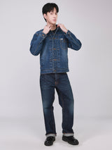 BOXY FIT 101 COLLECTION MEN'S DENIM JACKET MID INDIGO