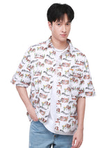 BOXY FIT 101 COLLECTION MEN'S SHORT SLEEVE SHIRT OFF-WHITE