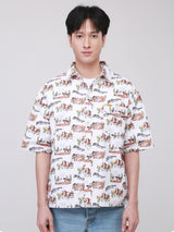 BOXY FIT 101 COLLECTION MEN'S SHORT SLEEVE SHIRT OFF-WHITE