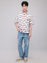 BOXY FIT 101 COLLECTION MEN'S SHORT SLEEVE SHIRT OFF-WHITE
