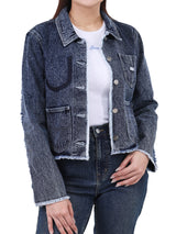 REGULAR FIT WOMEN'S DENIM JACKET DARK INDIGO