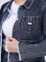 REGULAR FIT WOMEN'S DENIM JACKET DARK INDIGO