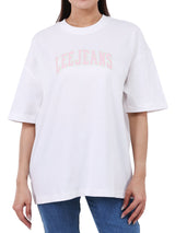 เสื้อยืดแขนสั้นผู้หญิง OVERSIZE FIT สีครีม