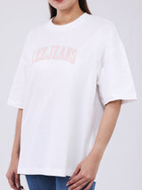 เสื้อยืดแขนสั้นผู้หญิง OVERSIZE FIT สีครีม