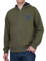 เสื้อฮู้ดดี้มีซิปผู้ชาย COMFORT FIT สีเขียว