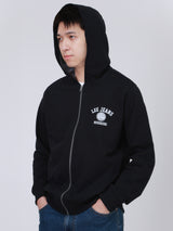 เสื้อฮู้ดดี้มีซิปผู้ชาย COMFORT FIT สีดำ