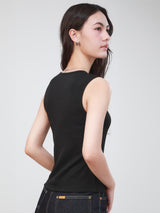 REGULAR FIT 101 COLLECTION WOMEN'S SLEEVELESS T-SHIRT BLACK