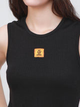 REGULAR FIT 101 COLLECTION WOMEN'S SLEEVELESS T-SHIRT BLACK