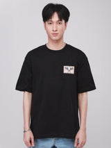 เสื้อยืดแขนสั้นผู้ชาย คอลเลคชั่น 101 LOOSE FIT สีดำ