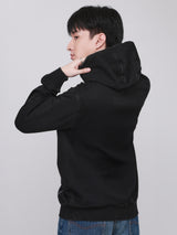 เสื้อสเวตเชิ้ตมีฮู้ดแบบสวมผู้ชาย คอลเลคชั่น 101 LOOSE FIT สีดำ