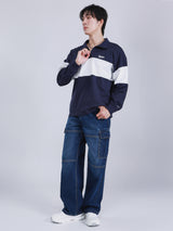 เสื้อสเวตเชิ้ตผู้ชาย คอลเลคชั่น ON THE GO LOOSE FIT สีกรมท่า