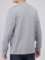 เสื้อยืดแขนยาวผู้ชาย ทรงตรง สีเทา