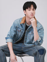 BOXY FIT 101 COLLECTION MEN'S DENIM JACKET LIGHT INDIGO
