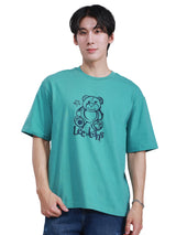 เสื้อยืดแขนสั้นผู้ชาย LOOSE FIT สีเขียว