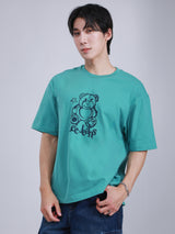 เสื้อยืดแขนสั้นผู้ชาย LOOSE FIT สีเขียว