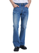 BOOTCUT FIT HIGH RISE REGULAR-BOOTCUT MEN'S JEANS MID INDIGO