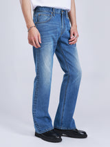 BOOTCUT FIT HIGH RISE REGULAR-BOOTCUT MEN'S JEANS MID INDIGO