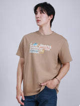 เสื้อยืดแขนสั้นผู้ชาย คอลเลคชั่น ON THE GO COMFORT FIT สีน้ำตาล