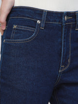 กางเกงยีนส์ผู้หญิง BOOTCUT FIT เอวสูง ทรงตรง-ขาม้า สียีนส์กลาง
