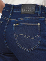 กางเกงยีนส์ผู้หญิง BOOTCUT FIT เอวสูง ทรงตรง-ขาม้า สียีนส์กลาง