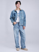 เสื้อแจ็คเก็ตผู้ชาย คอลเลคชั่น ON THE GO COMFORT FIT สียีนส์อ่อน
