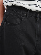 กางเกงยีนส์ผู้ชาย BAGGY FIT เอวสูง ทรงกระบอกใหญ่ สีดำ