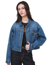 REGULAR FIT 101 COLLECTION WOMEN'S DENIM JACKET MID INDIGO
