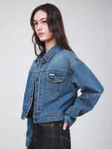 REGULAR FIT 101 COLLECTION WOMEN'S DENIM JACKET MID INDIGO