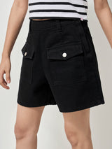 กางเกงขาสั้นผู้หญิง คอลเลคชั่น LEE PINK สีดำ