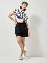 กางเกงขาสั้นผู้หญิง คอลเลคชั่น LEE PINK สีดำ