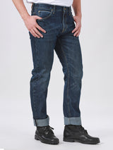 KNOX FIT LEE RIDERS COLLECTION MID RISE REGULAR MEN'S JEANS (RED SELVEDGE) MID INDIGO