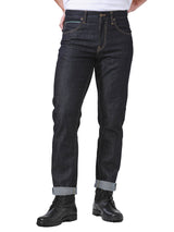 ZED FIT LEE RIDERS COLLECTION MID RISE SLIM MEN'S JEANS (GREEN SELVEDGE) RAW DENIM
