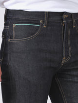 ZED FIT LEE RIDERS COLLECTION MID RISE SLIM MEN'S JEANS (GREEN SELVEDGE) RAW DENIM