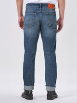 EDDIE FIT LEE RIDERS COLLECTION MID RISE SLIM MEN'S JEANS (GREEN SELVEDGE) MID INDIGO