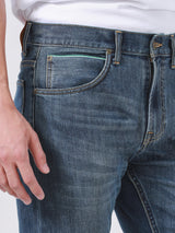 EDDIE FIT LEE RIDERS COLLECTION MID RISE SLIM MEN'S JEANS (GREEN SELVEDGE) MID INDIGO