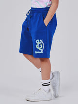 กางเกงขาสั้นเด็กผู้ชาย คอลเลคชั่น LEE SMILEY เอวกลาง ทรงตรง สีฟ้า