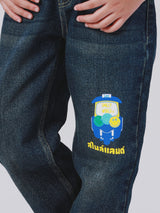 กางเกงยีนส์เด็กผู้ชาย คอลเลคชั่น LEE SMILEY STRAIGHT FIT เอวกลาง ทรงตรง สียีนส์กลาง