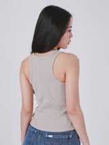 เสื้อกล้ามผู้หญิง คอลเลคชั่น LEE PINK ทรงตรง สีเบจ