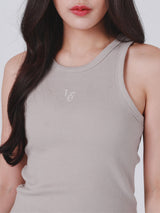 เสื้อกล้ามผู้หญิง คอลเลคชั่น LEE PINK ทรงตรง สีเบจ