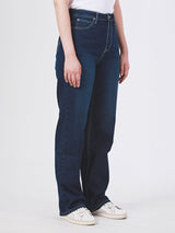 กางเกงยีนส์ผู้หญิง ทรงตรง เอวกลาง สียีนส์เข้ม