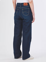 กางเกงยีนส์ผู้หญิง ทรงตรง เอวกลาง สียีนส์เข้ม