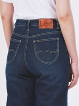 กางเกงยีนส์ผู้หญิง ทรงตรง เอวกลาง สียีนส์เข้ม