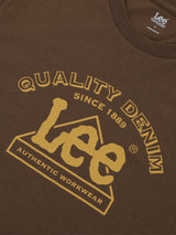 เสื้อยืดแขนสั้นผู้ชาย ทรงตรง สีน้ำตาล