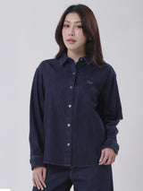 OVERSIZE FIT WOMEN'S LONG SLEEVE DENIM SHIRT DARK INDIGO