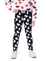 กางเกงเลกกิ้งเด็กผู้หญิง คอลเลคชั่น HALLOWEEN สีดำ