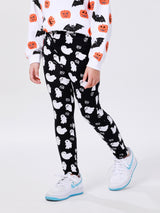 กางเกงเลกกิ้งเด็กผู้หญิง คอลเลคชั่น HALLOWEEN สีดำ