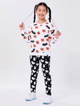 กางเกงเลกกิ้งเด็กผู้หญิง คอลเลคชั่น HALLOWEEN สีดำ