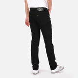 กางเกงยีนส์ผู้ชาย ZED FIT เอวกลาง ทรงเข้ารูป สีดำ