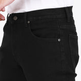 กางเกงยีนส์ผู้ชาย ZED FIT เอวกลาง ทรงเข้ารูป สีดำ