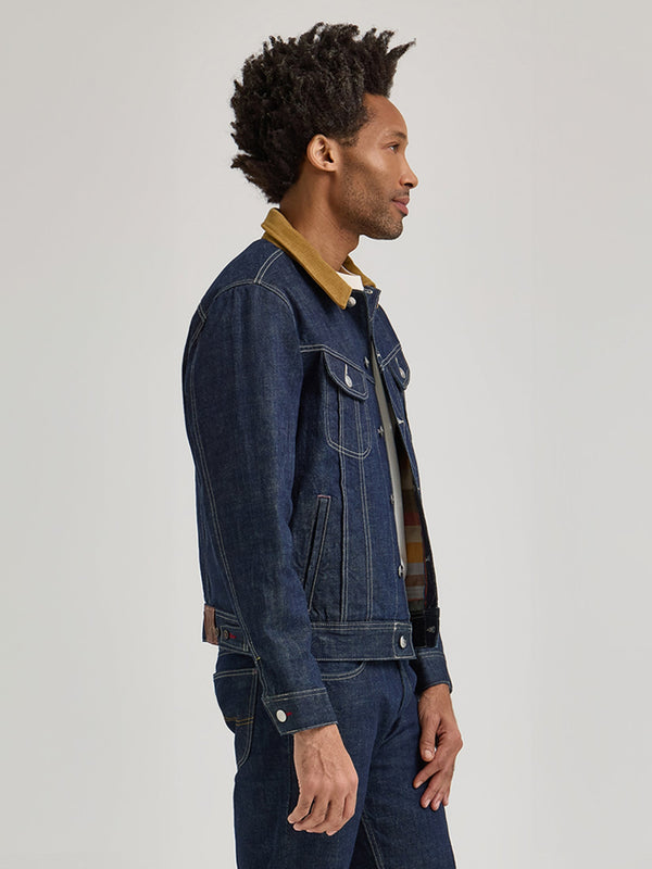 เสื้อแจ็คเก็ตผู้ชาย คอลเลคชั่น LEE + PAUL SMITH ทรงตรง สียีนส์เข้ม